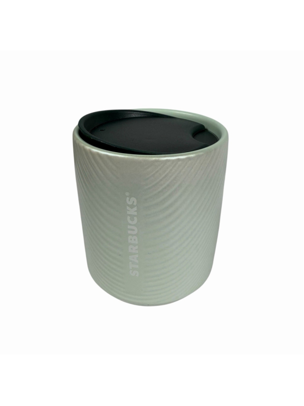 Starbucks 2023 Mint Green 8oz Double Wall Ceramic Ribbed Mini Travel Mug Tumbler